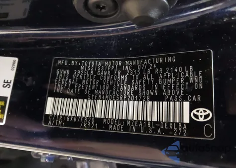 2024 Toyota Corolla Le from USA, damaged, VIN 5YFB4MDE5RP201728